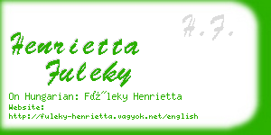 henrietta fuleky business card